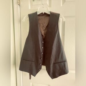 Y2k Button down Wedding Vest - coffee brown - Suit vest - 40 Length - 34 width